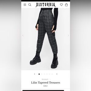 Disturbia Tapered Plaid Trousers